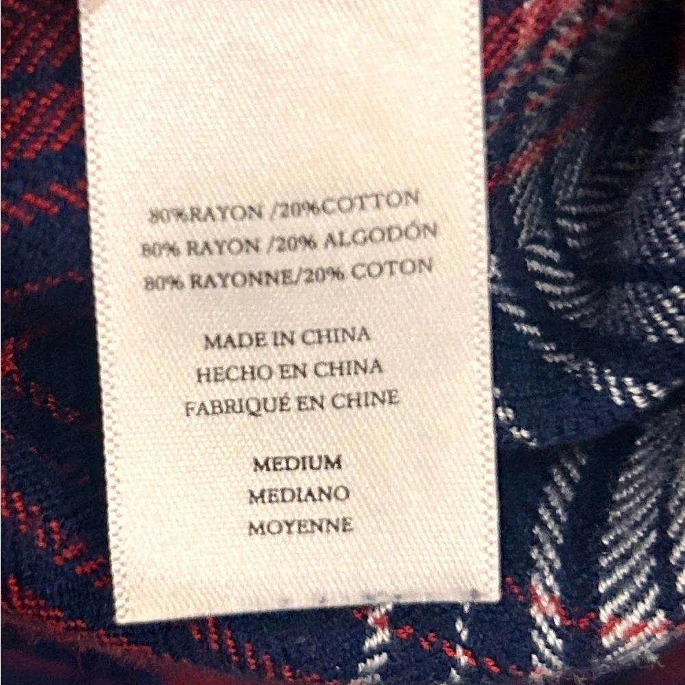Rails Plaid Lennox Button Up Shirt Top M Navy Red - Picture 6 of 9